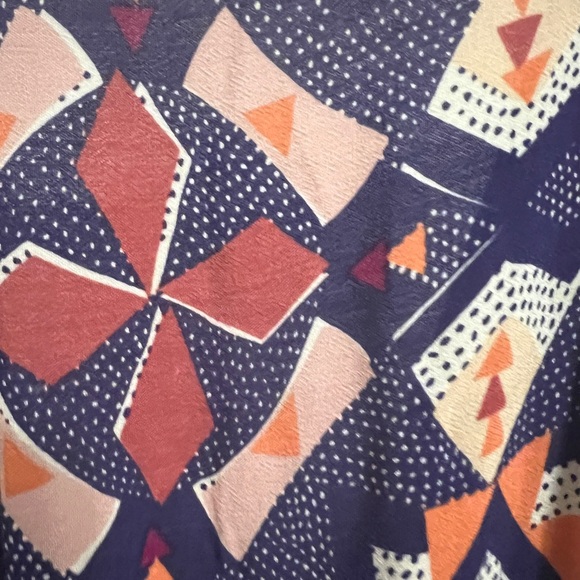 FINAL PRICE World Market Blue Geometric Maxi Dress V-Neck Cinch Waist - Picture 4 of 5